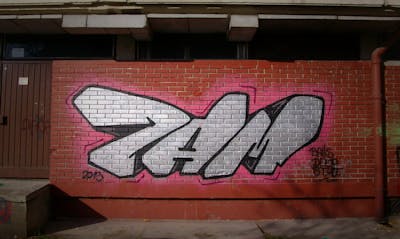 Chrome Stylewriting by 7AM. This Graffiti is located in Novi Sad, CS and was created in 2013. This Graffiti can be described as Stylewriting and Street Bombing.