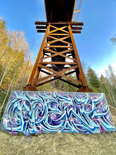 Cyan Stylewriting by Fresco. This Graffiti is located in Canada and was created in 2023. This Graffiti can be described as Stylewriting and Atmosphere.