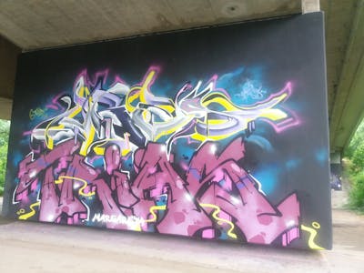 Coralle and Colorful Stylewriting by ORES24 and Trias. This Graffiti is located in Germany and was created in 2023. This Graffiti can be described as Stylewriting and Wall of Fame.