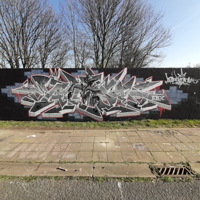 Grey Stylewriting by Acide4000 and cbx. This Graffiti is located in Liège, Belgium and was created in 2022. This Graffiti can be described as Stylewriting and Wall of Fame.