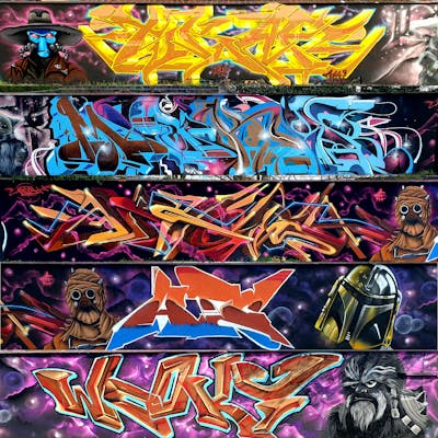 Colorful Stylewriting by Skaf, Meks, Albino, angst, WOOKY and Chaote. This Graffiti is located in Germany and was created in 2023. This Graffiti can be described as Stylewriting and Characters.