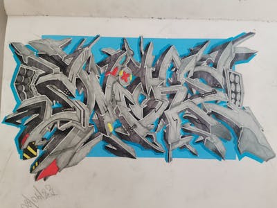 Grey and Light Blue Blackbook by Smoke091. This Graffiti is located in Palermo, Italy and was created in 2023. This Graffiti can be described as Blackbook.