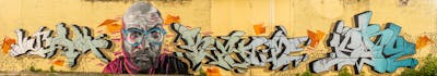 Colorful Stylewriting by shmri, Nuke, kram and jary. This Graffiti is located in Leipzig, Germany and was created in 2021. This Graffiti can be described as Stylewriting, Characters and Wall of Fame.