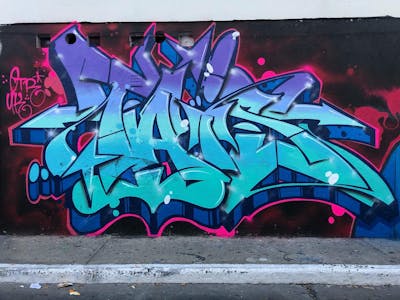 Light Blue Stylewriting by Tays and OTR. This Graffiti is located in Mexico and was created in 2021.