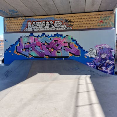 Colorful Stylewriting by Senpai and Gore. This Graffiti is located in Dordrecht, Netherlands and was created in 2022. This Graffiti can be described as Stylewriting and Characters.