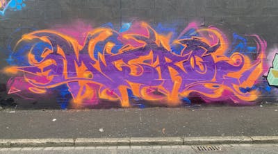 Orange and Violet Stylewriting by Micro79. This Graffiti is located in Newcastle, United Kingdom and was created in 2024.