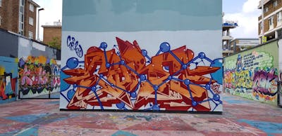 Violet and Orange Stylewriting by smo__crew and Core246. This Graffiti is located in London, United Kingdom and was created in 2021. This Graffiti can be described as Stylewriting and Wall of Fame.