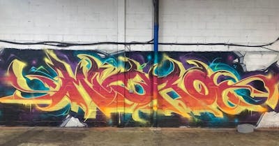 Orange and Red and Yellow Stylewriting by Micro 79. This Graffiti is located in Newcastle, United Kingdom and was created in 2024. This Graffiti can be described as Stylewriting and Abandoned.