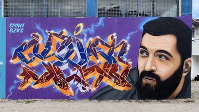 Colorful Stylewriting by bzks and Spant. This Graffiti is located in Levadia, Greece and was created in 2023. This Graffiti can be described as Stylewriting and Characters.