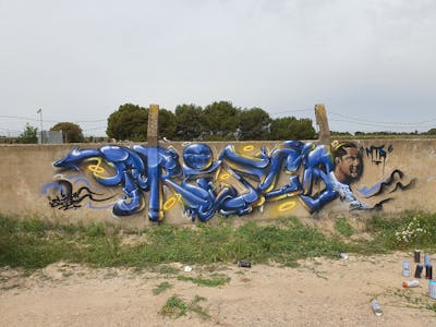 Blue and Light Blue Stylewriting by fil, mtr, is and urbs. This Graffiti is located in Lleida, Spain and was created in 2022. This Graffiti can be described as Stylewriting, Characters, Abandoned and 3D.