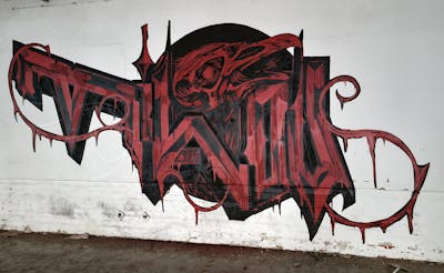 Red and Black Stylewriting by rizok, R120K, bros and milov. This Graffiti is located in Leipzig, Germany and was created in 2022. This Graffiti can be described as Stylewriting, Characters and Abandoned.