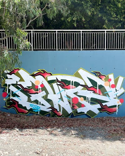Colorful and White Stylewriting by MISTER_S. This Graffiti is located in Limassol, Cyprus and was created in 2023.