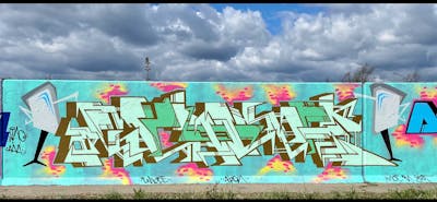 Light Green Stylewriting by Vino AAA. This Graffiti is located in Essex, United Kingdom and was created in 2022. This Graffiti can be described as Stylewriting and Wall of Fame.