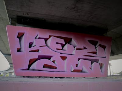 Coralle Stylewriting by Kezam. This Graffiti is located in Auckland, New Zealand and was created in 2023. This Graffiti can be described as Stylewriting, 3D, Streetart and Murals.