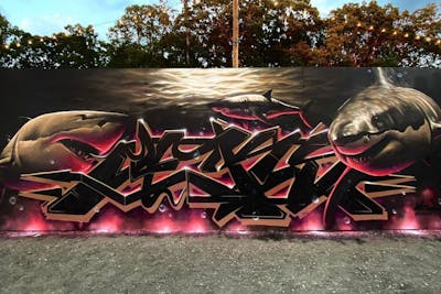 Black and Gold Stylewriting by Jeks. This Graffiti is located in greensboro, United States and was created in 2020. This Graffiti can be described as Stylewriting, Characters and Special.