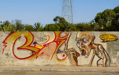 Beige and Red Stylewriting by Riots and seapuppy. This Graffiti is located in Malta and was created in 2012. This Graffiti can be described as Stylewriting, Characters and Street Bombing.