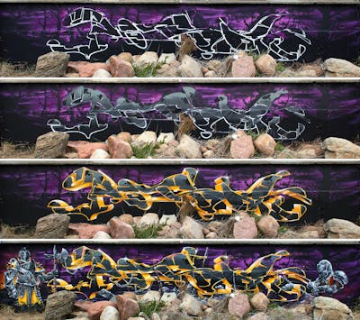 Orange and Grey and Violet Stylewriting by Posa. This Graffiti is located in Delitzsch, Germany and was created in 2018. This Graffiti can be described as Stylewriting and Characters.