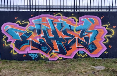 Colorful Stylewriting by CHE. This Graffiti is located in Geleen, Netherlands and was created in 2023.