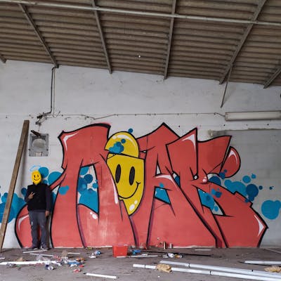 Red and Yellow Stylewriting by Noack. This Graffiti is located in Montauban, France and was created in 2022. This Graffiti can be described as Stylewriting and Abandoned.