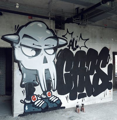 Grey and Black Stylewriting by Cimet. This Graffiti is located in Zagreb, Croatia and was created in 2023. This Graffiti can be described as Stylewriting, Characters and Abandoned.