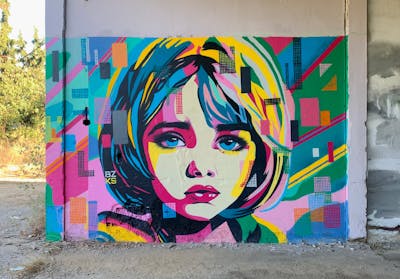 Colorful Characters by bzks. This Graffiti is located in Thessaloniki, Greece and was created in 2023.