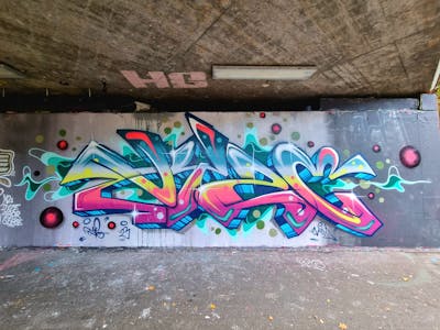 Colorful Stylewriting by Dyze. This Graffiti is located in Bern, Switzerland and was created in 2023.