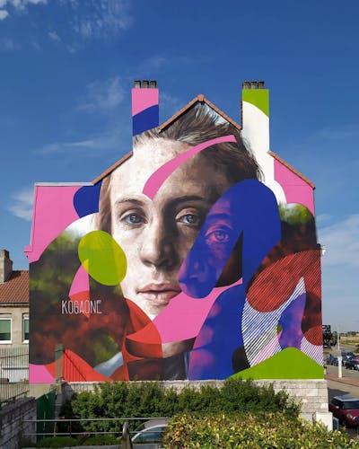 Colorful Characters by Koga one. This Graffiti is located in calais, France and was created in 2020. This Graffiti can be described as Characters and Murals.
