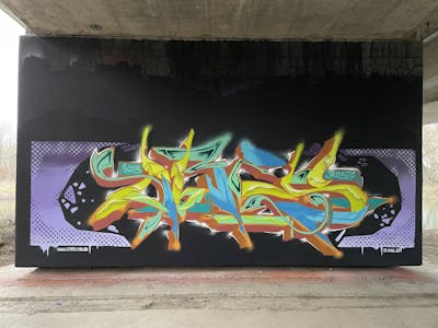 Colorful Stylewriting by ORES24. This Graffiti is located in Halle/Saale, Germany and was created in 2023. This Graffiti can be described as Stylewriting and Wall of Fame.