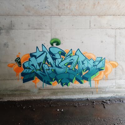 Cyan and Orange and Light Green Stylewriting by Acide4000 and cbx. This Graffiti is located in Liège, Belgium and was created in 2022. This Graffiti can be described as Stylewriting and Abandoned.
