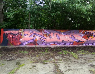 Colorful and Red Special by Riots and Kasimir. This Graffiti is located in Döbeln, Germany and was created in 2021. This Graffiti can be described as Special, Stylewriting and Characters.