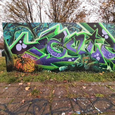 Colorful Stylewriting by Acide4000 and cbx. This Graffiti is located in Liège, Belgium and was created in 2022. This Graffiti can be described as Stylewriting, Characters and Wall of Fame.