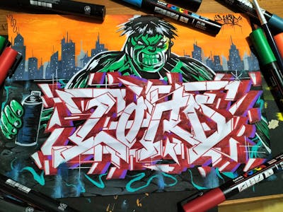 Colorful and White Blackbook by LORD. This Graffiti is located in Caen, France and was created in 2022. This Graffiti can be described as Blackbook.