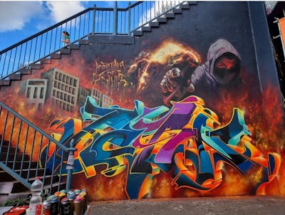 Colorful Stylewriting by Mister Oreo and Pern. This Graffiti is located in Wiesbaden, Germany and was created in 2021. This Graffiti can be described as Stylewriting, Characters and Wall of Fame.