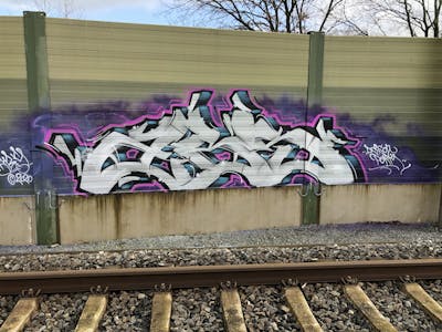 Violet and Chrome Stylewriting by ABS. This Graffiti is located in Germany and was created in 2020. This Graffiti can be described as Stylewriting and Line Bombing.