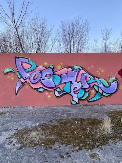 Colorful Stylewriting by Poster. This Graffiti is located in Germany and was created in 2022. This Graffiti can be described as Stylewriting and Abandoned.