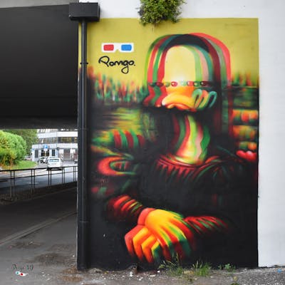 Beige and Colorful Characters by Pongo 3D. This Graffiti is located in Milano, Italy and was created in 2021. This Graffiti can be described as Characters and Streetart.
