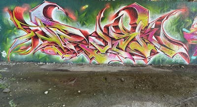 Colorful Stylewriting by Fresk. This Graffiti is located in Poznan, Poland and was created in 2023.