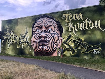 Green and Coralle Stylewriting by Sbek. This Graffiti is located in Oldenburg, Germany and was created in 2020. This Graffiti can be described as Stylewriting, Characters, Streetart and Murals.