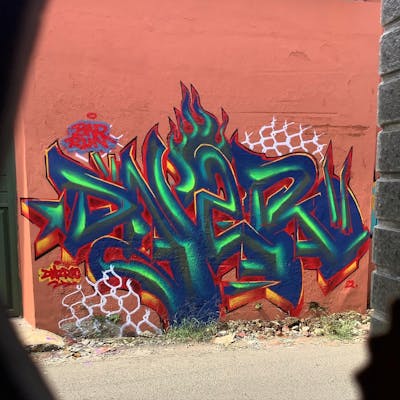 Colorful and Red Stylewriting by Dnzrteen. This Graffiti is located in Pekalongan, Indonesia and was created in 2022.