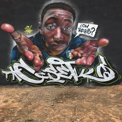 Colorful Stylewriting by Ceser87 and ceser. This Graffiti is located in Gran Canaria, Spain and was created in 2021. This Graffiti can be described as Stylewriting, Characters and Wall of Fame.
