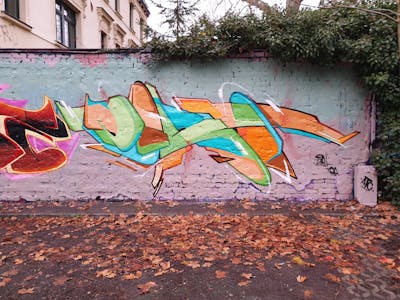 Colorful Stylewriting by Dirt. This Graffiti is located in Leipzig, Germany and was created in 2021. This Graffiti can be described as Stylewriting and Wall of Fame.