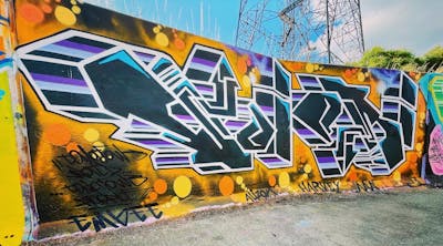 Colorful Stylewriting by Vino AAA. This Graffiti is located in Essex, United Kingdom and was created in 2022.