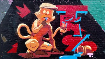 Red and Orange Characters by Tris. This Graffiti is located in London, United Kingdom and was created in 2022. This Graffiti can be described as Characters and Stylewriting.