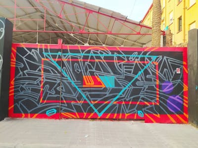 Colorful Stylewriting by Rudi and Rudiart. This Graffiti is located in Alicante, Spain and was created in 2021. This Graffiti can be described as Stylewriting, 3D and Futuristic.