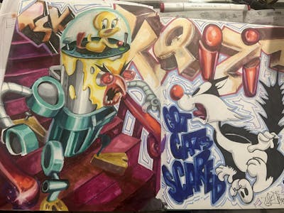 Colorful Blackbook by XQIZIT. This Graffiti is located in Jamaica Queens, United States and was created in 2024. This Graffiti can be described as Blackbook.