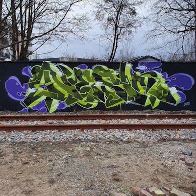 Green and Colorful Stylewriting by Nesh. This Graffiti is located in Poland and was created in 2021. This Graffiti can be described as Stylewriting.
