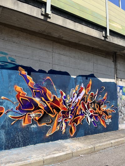 Orange and Colorful Stylewriting by Sowet. This Graffiti is located in Florence, Italy and was created in 2023.