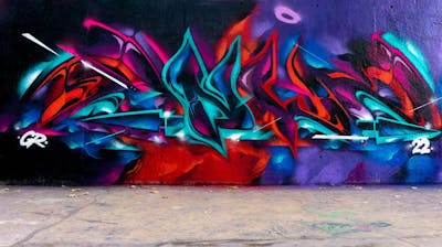 Colorful Stylewriting by SNUZ. This Graffiti is located in Barcelona, Spain and was created in 2022. This Graffiti can be described as Stylewriting, Wall of Fame and Futuristic.