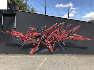 Black and Red Stylewriting by Real143. This Graffiti is located in Karlovy Vary, Czech Republic and was created in 2020. This Graffiti can be described as Stylewriting, Futuristic and 3D.
