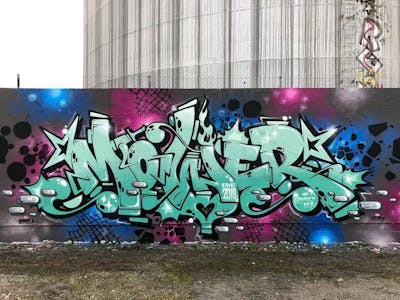 Cyan and Colorful Stylewriting by Mower. This Graffiti is located in Bern, Switzerland and was created in 2019. This Graffiti can be described as Stylewriting.